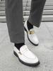 New Leisure Loafers Trendy and Handsome Youth Style Daily Office Work Leisure Party 38-46 Men's Leather Shoes White Hot