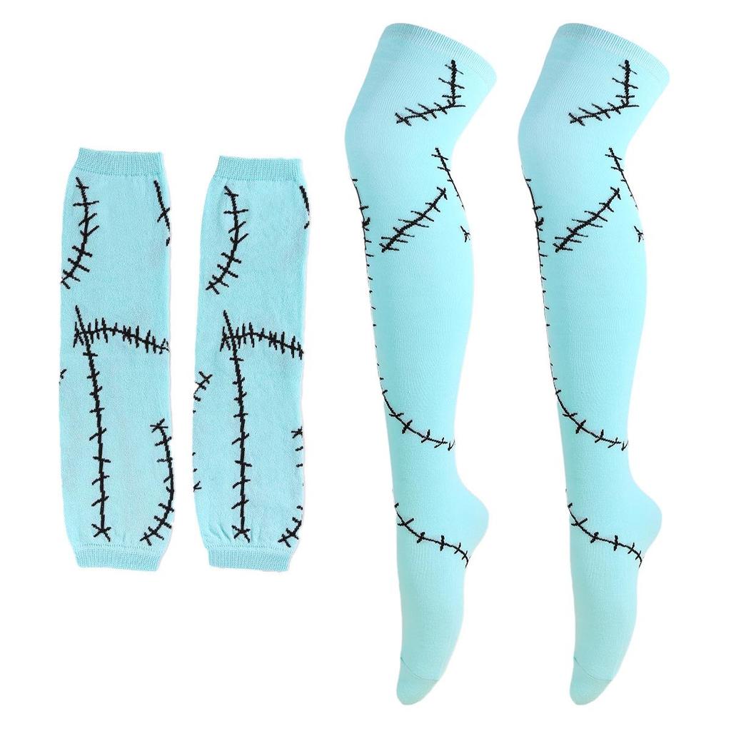 Набор аксессуаров для костюма Салли: Перчатки и носки для ролевой игры на Хэллоуин из «Кошмара перед Рождеством»