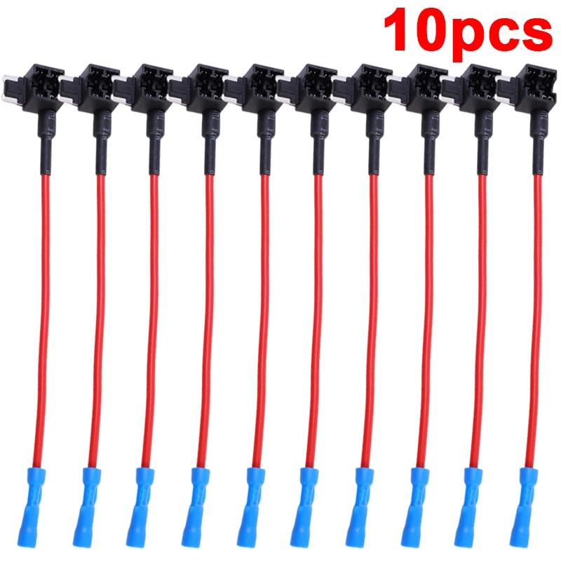 Car Fuse Tap Add A Circuit Adapter Standard ATM APM ATC Blade Fuse Holder Box Wire Socket Cable for LED Light Electronics Power