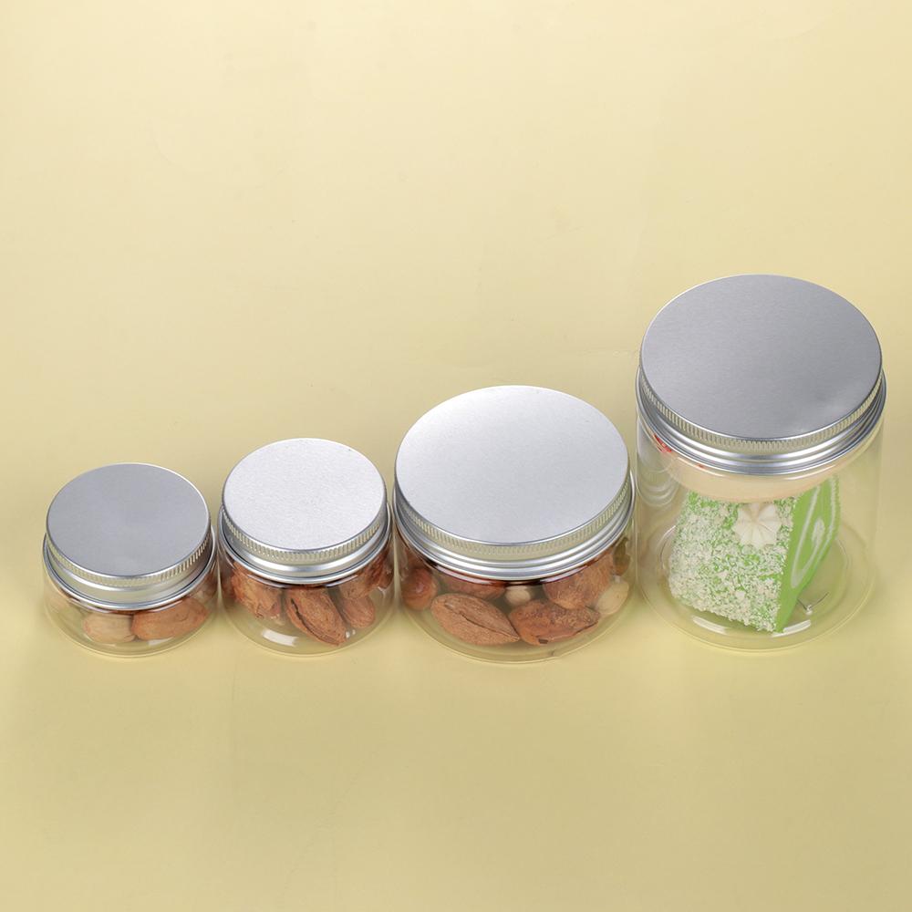 30-250ml Aluminum Cap Cosmetic Tin Pot Empty Lip Balm Jar Oil Wax Plastic Container Empty Jar Home Storage Food Sample Bottles