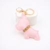 Fashion DIY Super Fierce Bulldog Key Chain Kawaii Dog Car Keychain PU Leather Bag Pendant Bag Accessories