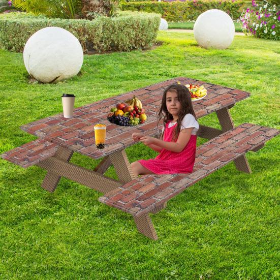 3 шт./комплект чехлов для уличных столов и стульев с принтом, водонепроницаемые, с противоскользящей эластичной лентой