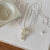 Silver Grapes Pendant Necklace Jewelry Pearl Grape Sweater Chain Grape Cluster Necklace  Summer