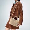 Charles & Keith Minimalist Mother And Child Tote Bag Plush Crossbody Bag PU Spliced Fabric Shoulder Bag Small Size Women tote bags CK2-30782725-2