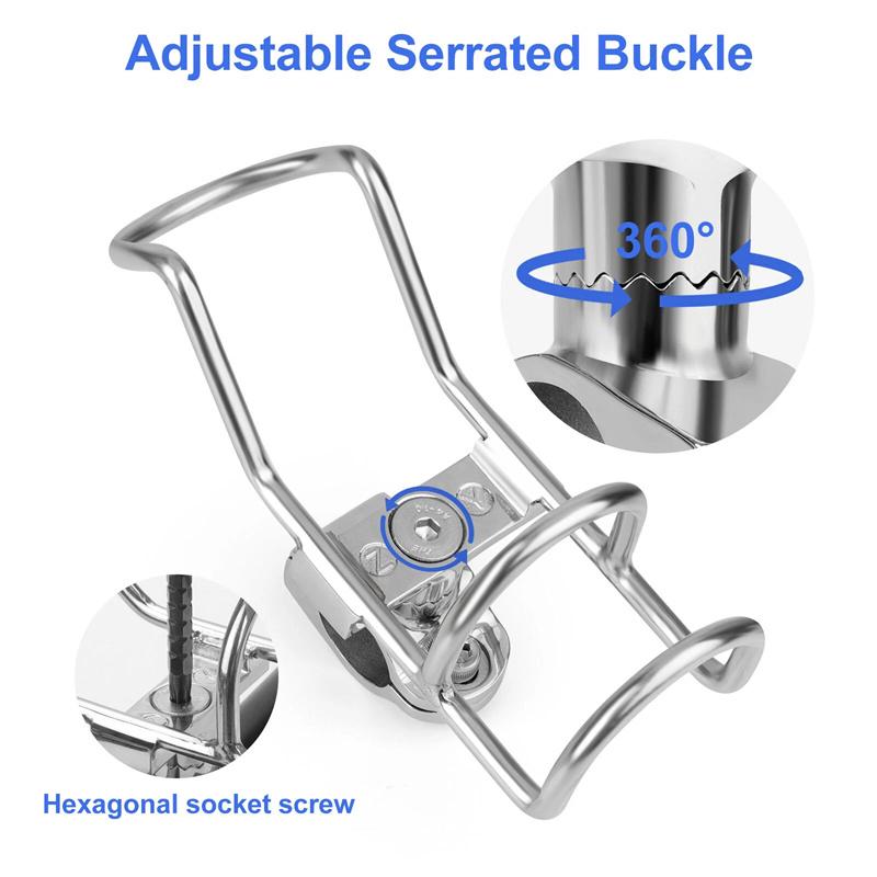 Держатель удилища из нержавеющей стали 316 с креплением на рейлинг, одинарная проволока для рыбацкой лодки, каяка, 25 мм, морской держатель для удилища