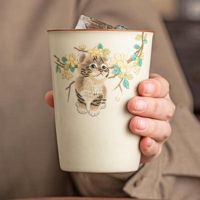 Керамическая чайная чашка Baizi'en, имитация ру-керамики