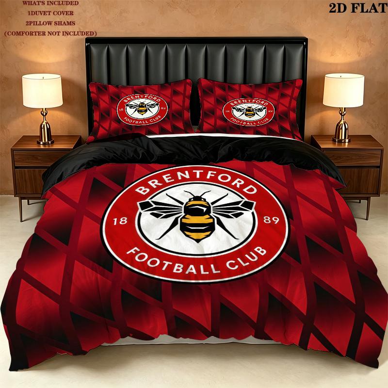 Brentford Pattern Bedding Quilt Set Home Decoration Gift (1 * duvet cover + 2 * pillowcase without core)
