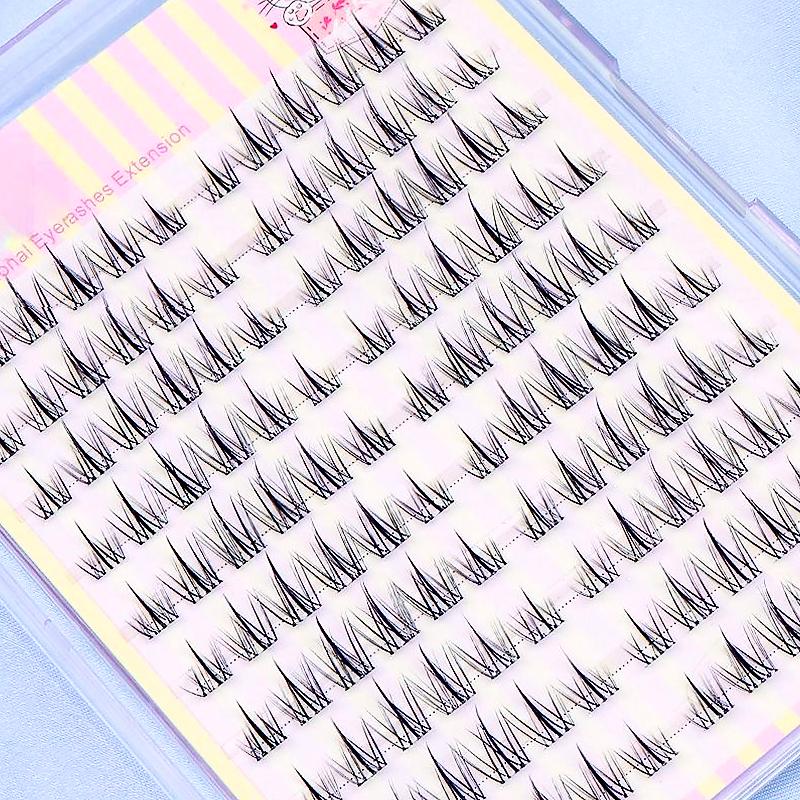 10 рядов/коробка Искусственное волокно Косплей Натуральные ресницы Красота глаз Корейский стиль Сделай сам Накладные ресницы Черный макияж