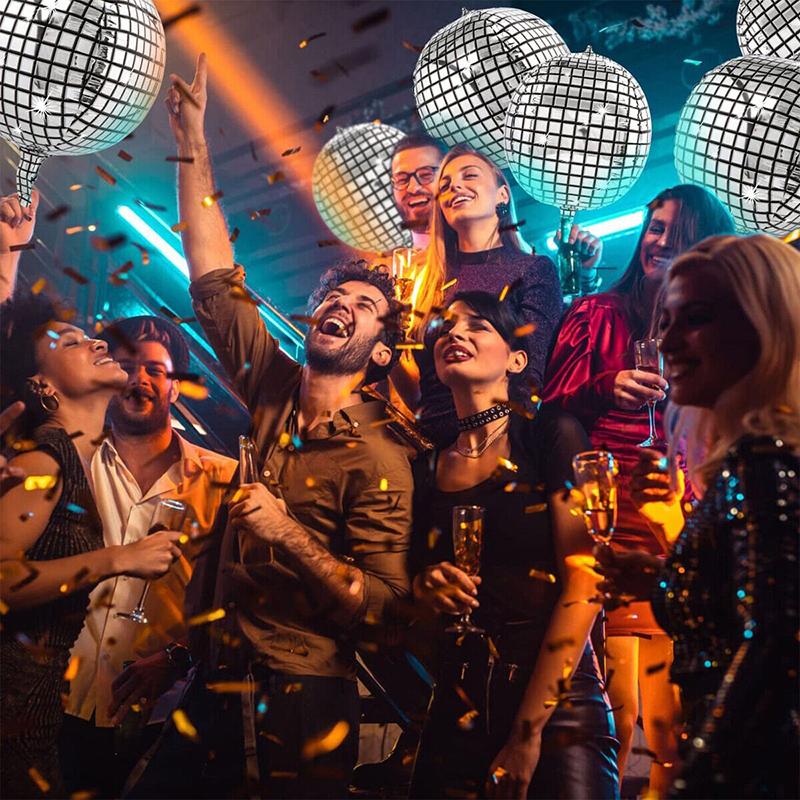 22 шт. воздушный шар из фольги для дискотек, многоразовые круглые металлические шары на 360°