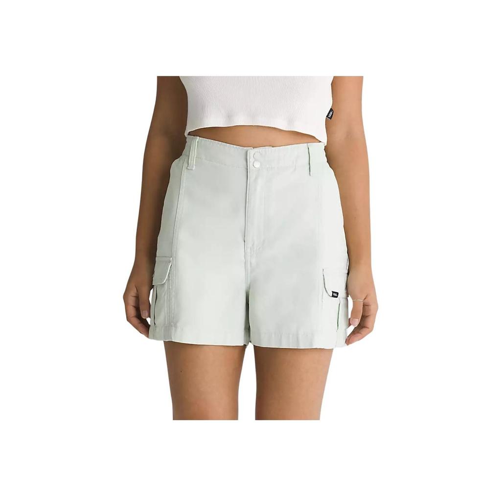 Vans Шорты-карго Sidewalk 3.5, однотонные, с нашивкой на кнопках и логотипом, рабочие карманы, повседневные шорты, женские шорты светло-голубого цвета VN000GJCCHF