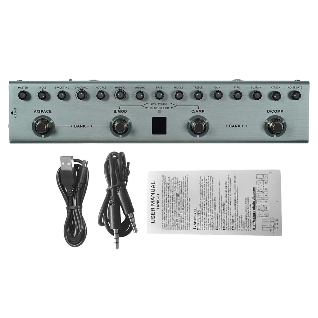 Педаль басовых мультиэффектов 3-полосный эквалайзер Сбалансированный выход XLR 3 задержки 3 реверберации Басовые эффекты