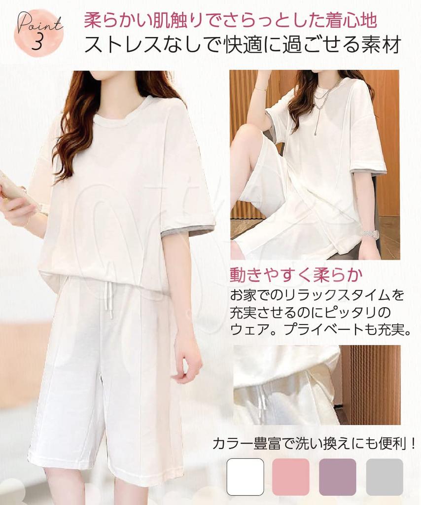 Three Joy Loungewear Loungewear for Spring and Loose Short Cute Top and Bottom Plus Sizes Size S Women's Pajamas, Summer, Fit, Sleeves, Set,