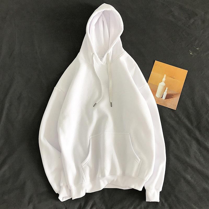 Men's Spring and Autumn Hooded Casual Baseball Clothing Solid Color Pocket Pullover Sweatshirt