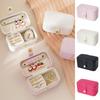 Solid Color PU Jewelry Storage Box Portable Simple  Jewelry Case Cute Ring Necklace Case  Girls