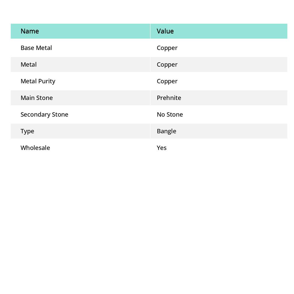 Браслет-манжета из медной проволоки с драгоценным камнем пренит, регулируемый, ручной работы i6Z56