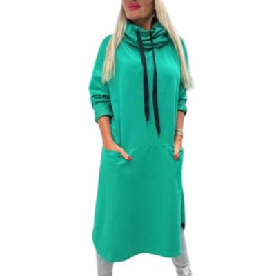 Женский модный повседневный однотонный свитшот с длинными рукавами