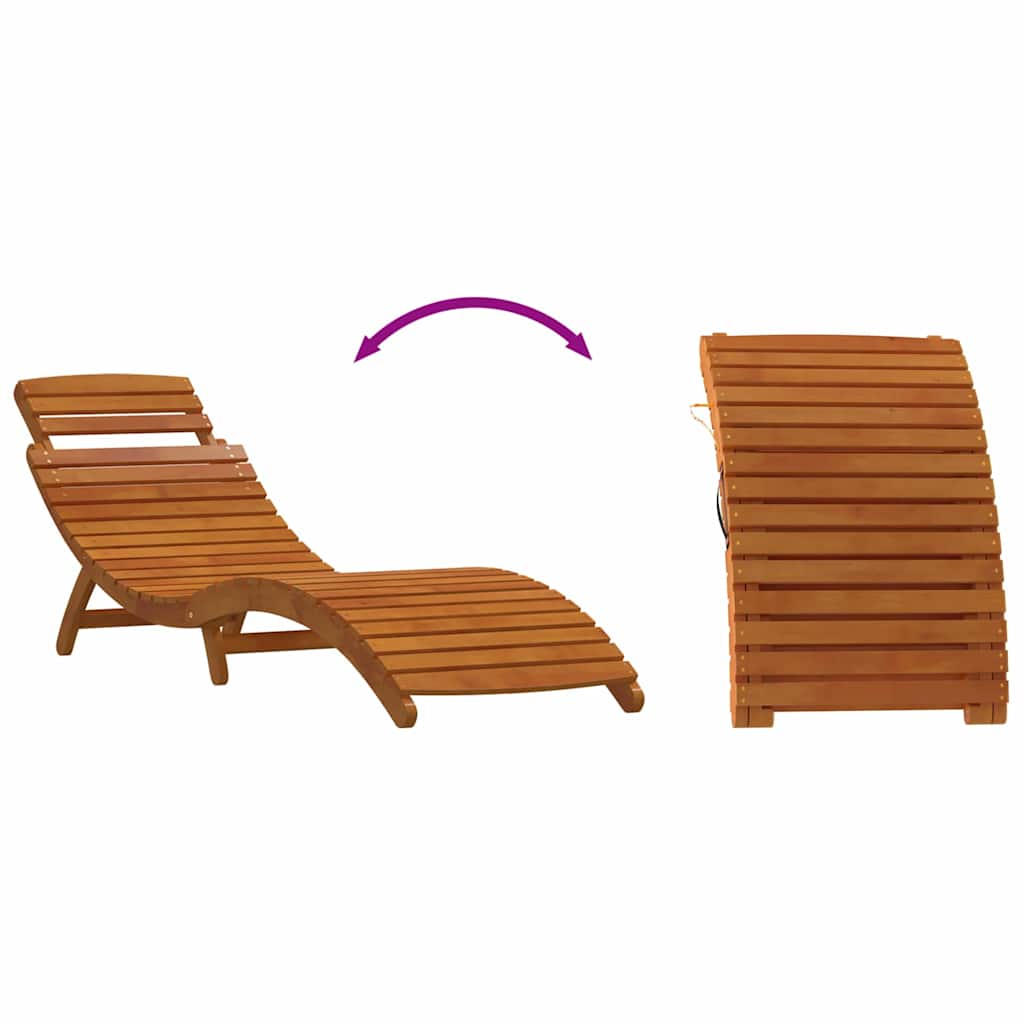 Sun Lounger with Cushions 2 pcs Grey Solid Acacia Wood