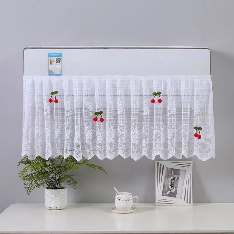 Elegant Lace Embroidered Design Anti-Direct Blowing Air Conditioner Covers Cloth Wall-Mounted Dust-Proof Case Home Decoration