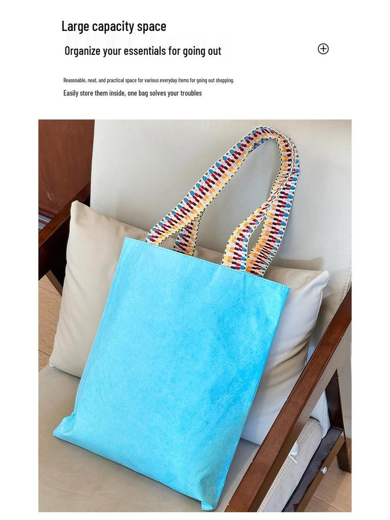 Водонепроницаемая крафт-бумажная сумка-тоут DuPont - Креативный подарок и ретро-сумка через плечо с печатью логотипа