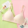 Young Women Gather Comfortable Pure Color Simple High School Student Underwear Girl Soft Cup Bra