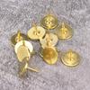 100 шт. плоская шляпка обивочного гвоздя круглая антикварная мебель декоративная чертежная кнопка желтый 9 x 8 мм