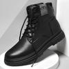 Модная мужская зимняя обувь из натуральной кожи высокого качества, черные мужские мотоботы, роскошный бренд, теплые ботильоны, панк-стиль, повседневная обувь