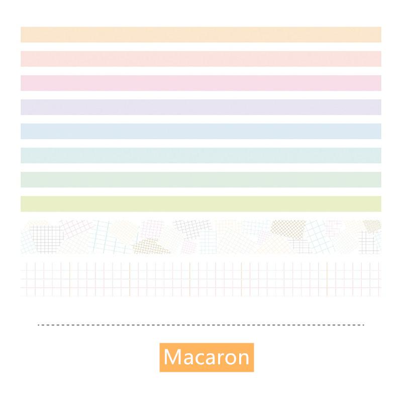 10pcs Basic Color Paper Washi Tape Set 10mm 25mm Rainbow Adhesive Masking Tapes Stickers Decoration Album Diary A6174