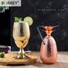 BORREY 500ML Pineapple Cup Moscow Mule Copper Mugs Stainless Steel Coffee Mug Bar Cocktail Cup Hot And Cold Cup Metal Beer Mug