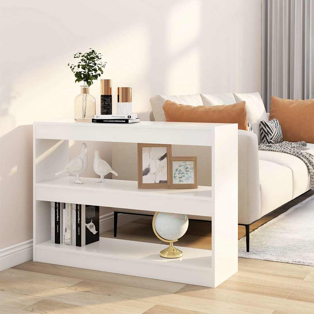 Bookshelf Room Divider White 100 x 30 x 72 cm