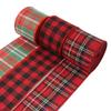 Red Black Lattice Linen Ribbon Imitation Linen Lattice Ribbon Christmas Plaid Ribbon  Gift Wrapping