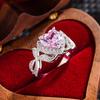Xiaomi Huitan Romantic Women Ring Silver Color Inlaid Pink Shiny Heart CZ Elegant Wedding Party Accessories Engagement Lady Jewelry