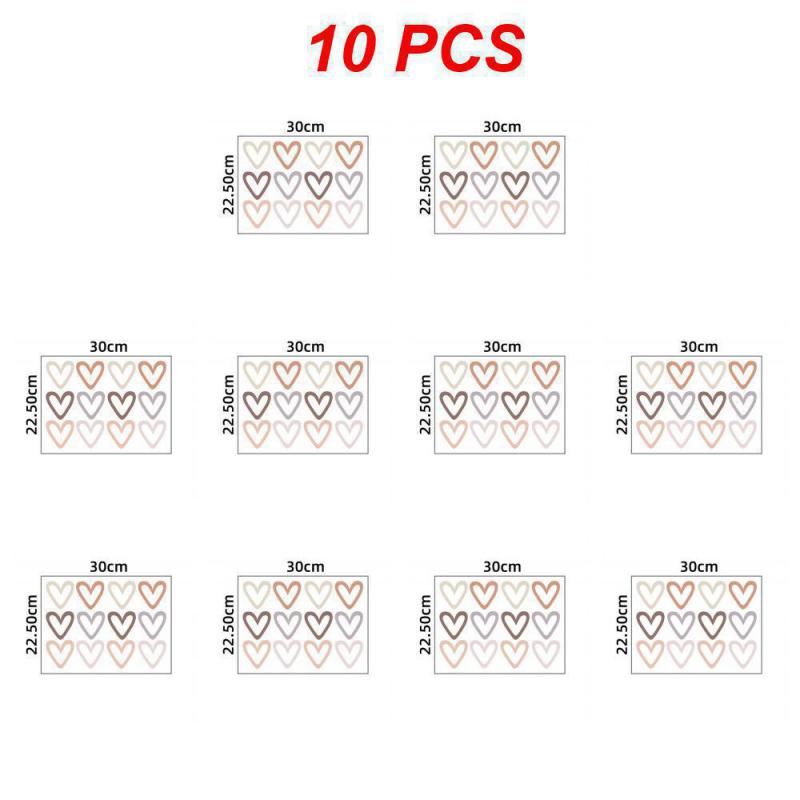 1~10 шт. Новые наклейки на стену в стиле бохо с сердечками, самоклеящиеся наклейки на стену, декоративные наклейки для детской спальни, домашнего декора, стены