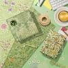 12pcs/set Vintage Floral Gift Wrapping Paper - 50.8-68.58cm, Elegant Green & Golden Floral Patterns with Butterflies & Fruits