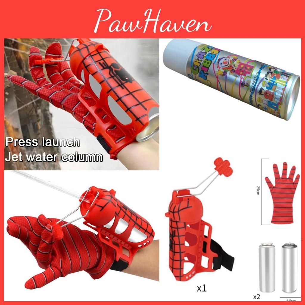 Игрушечные перчатки-паутинники для детей на Хэллоуин для ролевых игр с функцией распыления паутины