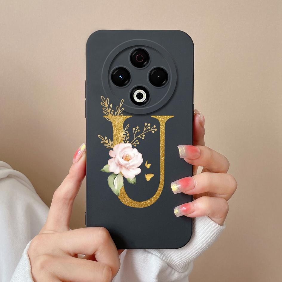 Чехол для Tecno Spark GO 1 2025 Sprak 30 20 Pro 30C Pop 9 Camon 30S Pro 4G 5G популярные цветы AZ буквы мягкий силиконовый противоскользящий чехол для телефона Tecno