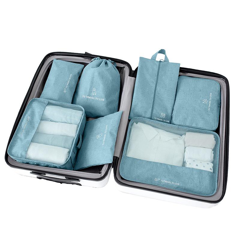 7 Pieces Set Travel Bag Organizer Clothes Storage Suitcase Kit Underwear Socks Shoes Storge Bag Luggage Sets Travel Accessories
