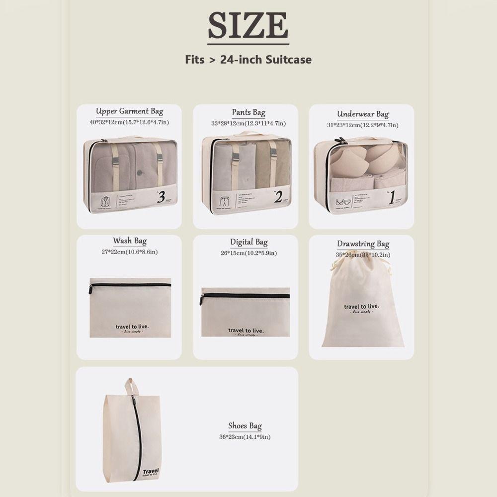 Водонепроницаемый дорожный компрессионный органайзер для упаковки 7 в 1, износостойкая сумка для хранения багажа, экономящая место, прочная дорожная сумка