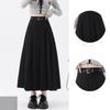 Женская высокая талия весенняя винтажная офисная корейская мода плиссированная юбка-качалка праздничная свободная однотонная макси-юбка