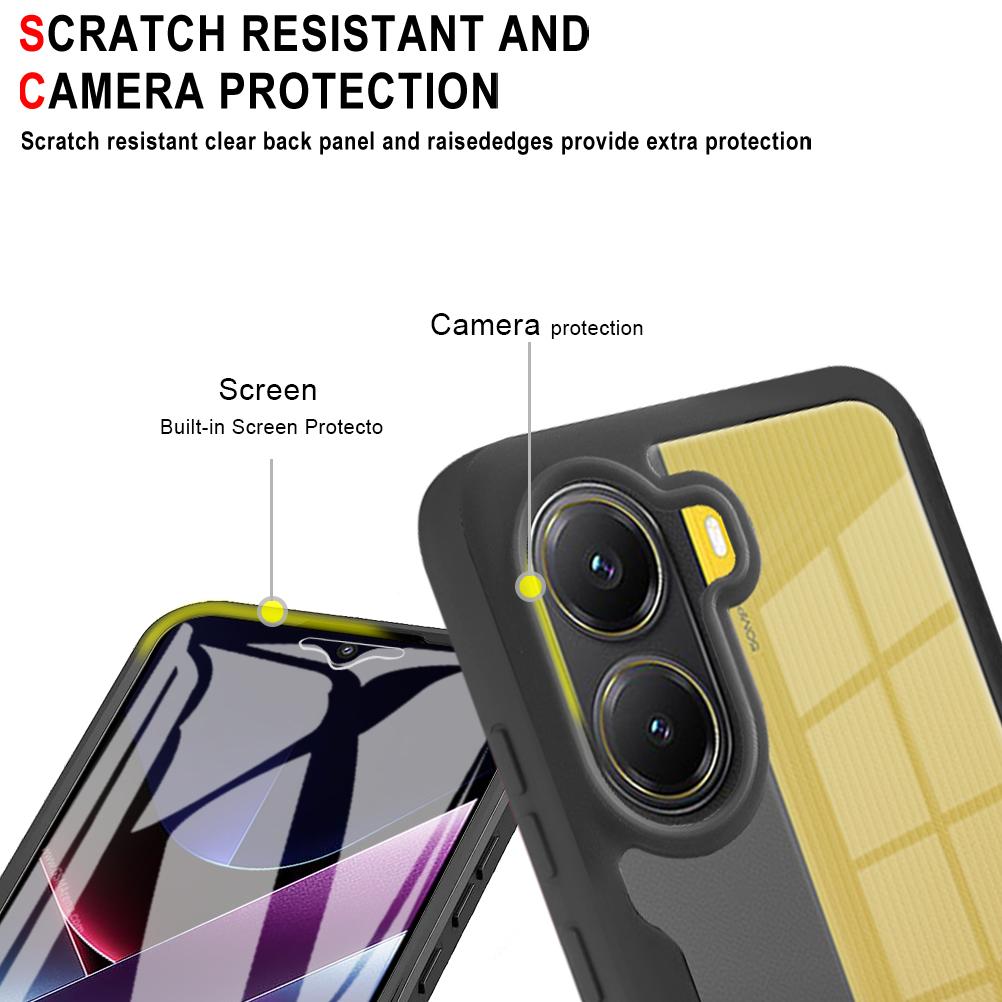 Для XIAOMI POCO X7 Pro 360 Чехол для телефона Полная защита Защитная пленка для экрана Защита объектива камеры Бампер Чехол Funda