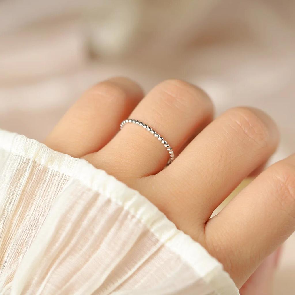 Simple Plain Twist Spiral Twisted Bead Couple Ring for Women Sterling Silver Valentine's Day Gift Jewelry Engagement Rings