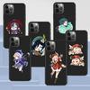 Чехол для телефона Apple iPhone 14 11 13 Pro Max 12 Mini XR 7 8 + SE 2020 XS 6 6s Plus 5 5s Genshin Impact Cute Silicone Black Cover