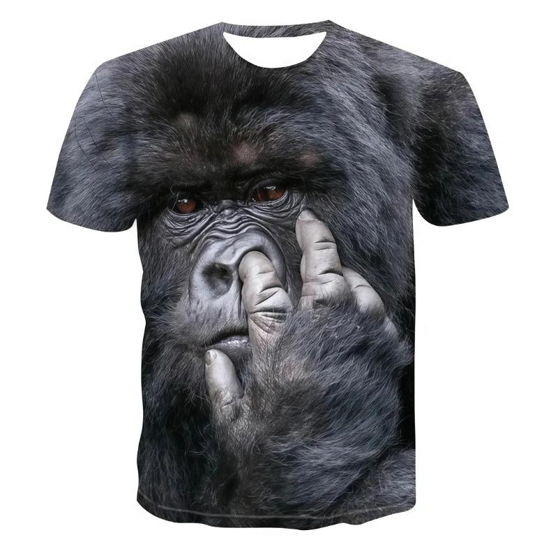 2026 New Funny Animal Gorilla T-Shirt - 3D Print - Unisex - Summer Street Quick-Dry Short Sleeve Shirt