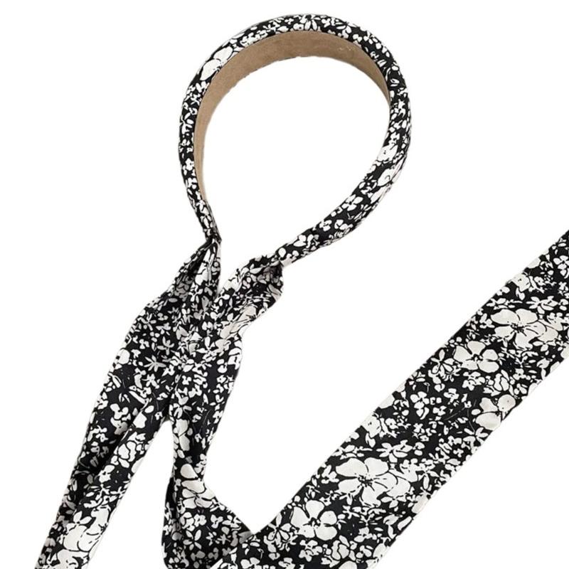Элегантная повязка на голову с точечным/цветочным принтом, показ модели, пасторальная повязка для девочки