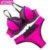 Artdewred Sexy Floral Sexy Lace Bra an Panties Set Push Up Women Underwear Sets Mesh Patchwork