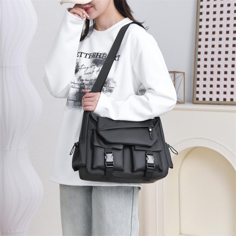 Модная универсальная мужская сумка кроссбоди: Текстура кожи, Рабочий стиль, Большая вместимость