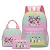 Милый молодежный школьный рюкзак, набор из трех предметов: рюкзак, сумка для ланча для учеников начальной и средней школы и для девочек