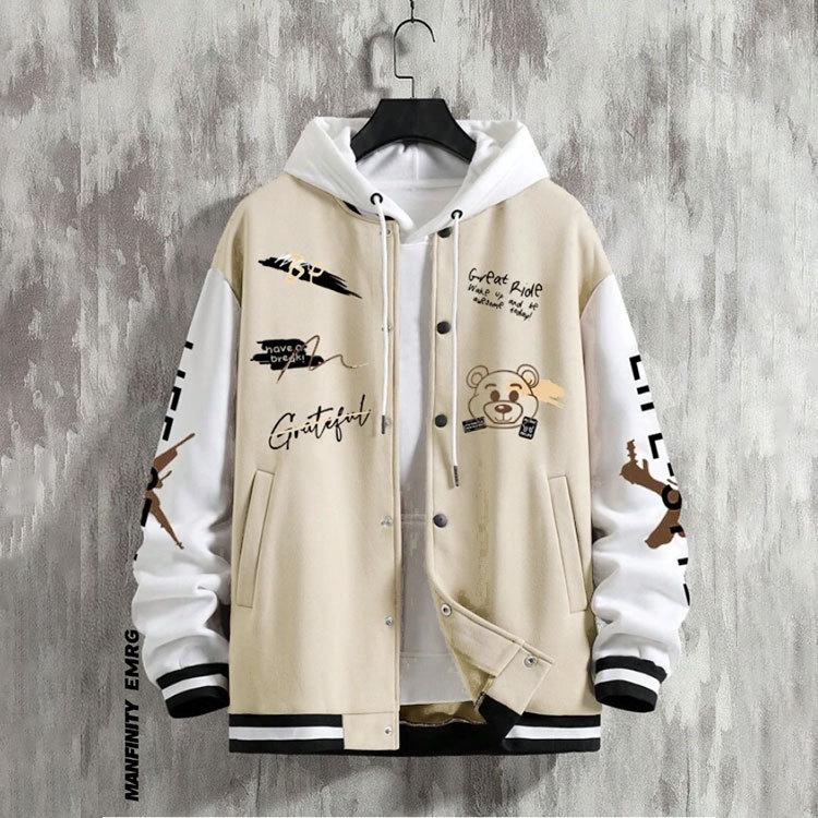 Men's Baseball Uniform Jacket Spring and Autumn Trendy Brand American High Street Handsome Young Men's Loose Casual Jacket