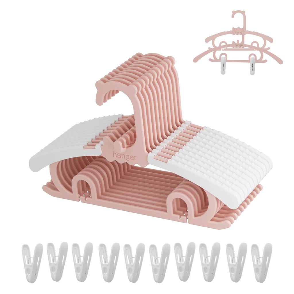 10pcs Multifunctional Children'S Hangers Infants And Young Children'S Clothes Retractable Drying Racks Household Newborn Baby Non-Slip Clothing