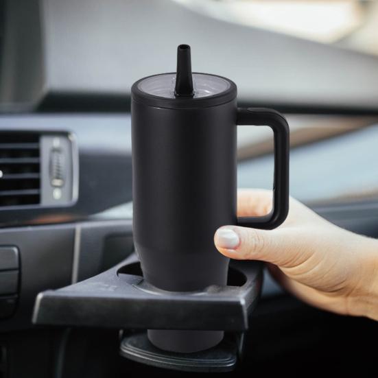 Термокружка из нержавеющей стали объемом 40 унций с откидной трубочкой, герметичная, изолированная, с ручкой для путешествий, для дома, офиса, автомобиля