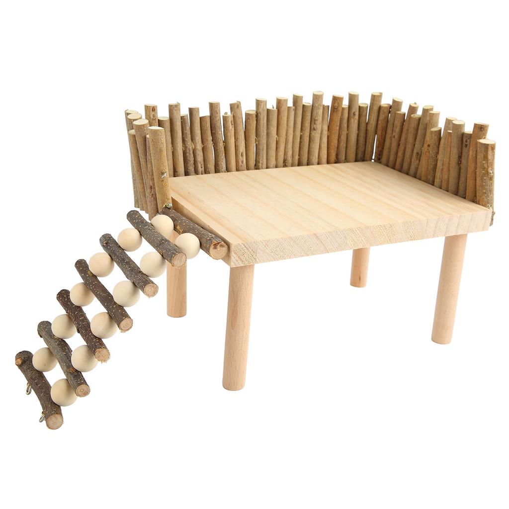 Платформа для лазания хомяка деревянная жевательная игрушка игровая площадка для маленьких домашних животных с ограждением для сахара